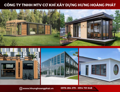 Thi công nhà lắp ghép với sân vườn xanh mát
