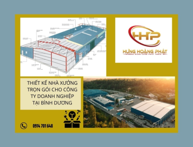 THIẾT KẾ NHÀ XƯỞNG TRỌN GÓI CHO CÔNG TY DOANH NGHIỆP TẠI BÌNH DƯƠNG